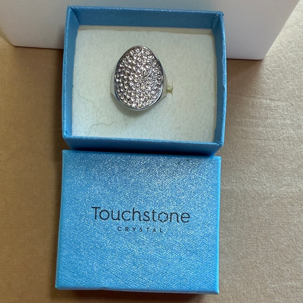 Touchstone Crystal  Bling Ring Silver Sparkle Ring